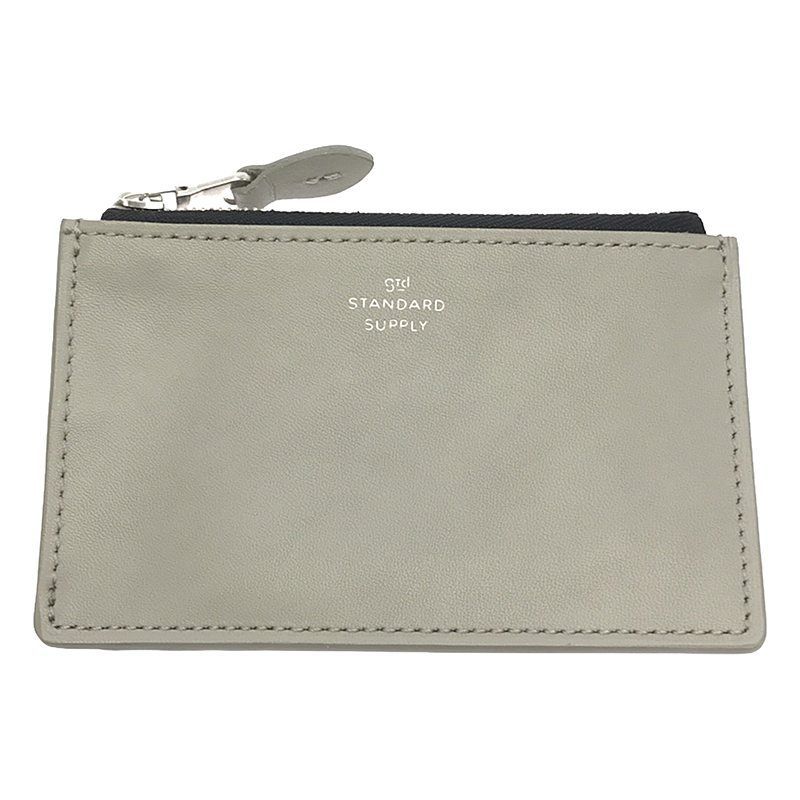 【美品】  STANDARD SUPPLY / スタンダードサプライ | ZIP TOP CARD CASE S レザー コイン カードケース | ライトグレー | レディース