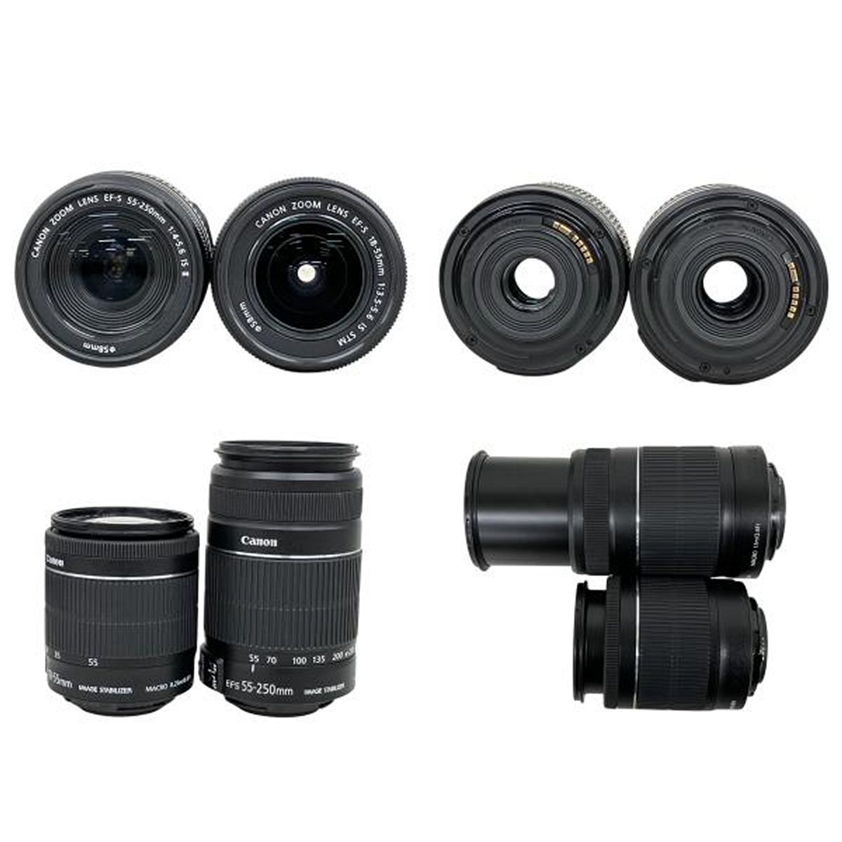 Canon EFS 18-55mm & 55-250mm ズームレンズセット Canon EF-S 18-55mm & 55-250mm ズームレンズセット Canon EF-S 18