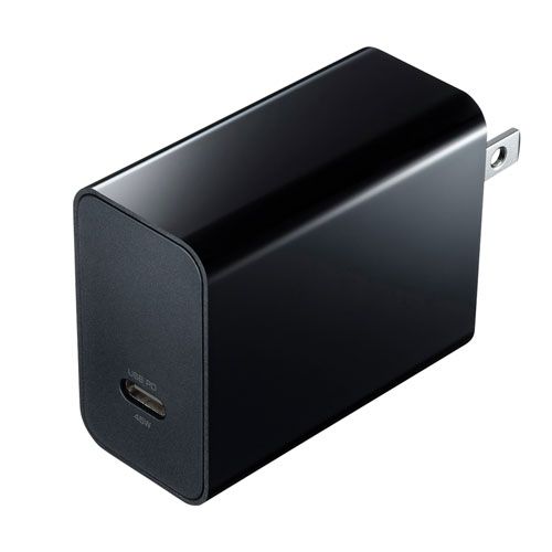 【赤字超特価,定番】 サンワサプライ USB PD対応AC充電器(PD45W・TypeCケーブル付き) ACA-PD80BK