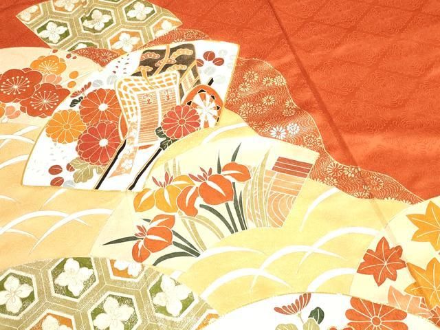 IK-1216 逸品！アンティーク 夏着物 絽 金駒刺繍 銀彩 豪華 振袖 正絹 平和屋着物□豪華振袖 駒刺繍 総刺繍 吉祥花文 金彩 正絹 逸品