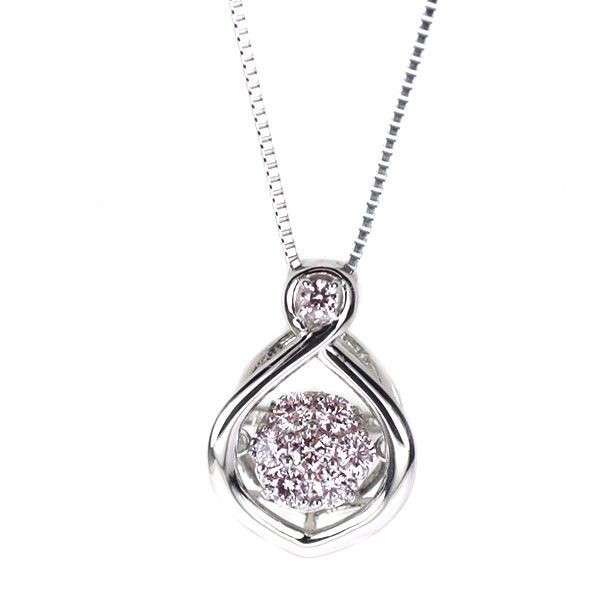 Pt900/ Pt850 天然ピンク ダイヤモンド ペンダントネックレス 0.25ct