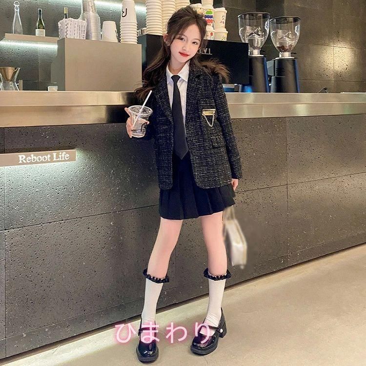 入学式 スーツ 子供服 女の子 卒業式 スカート セットアップ ツイード ジュニア ジャケット フォーマル スーツ お洒落 セットアップ 入園式 卒園式 結婚LMQ29