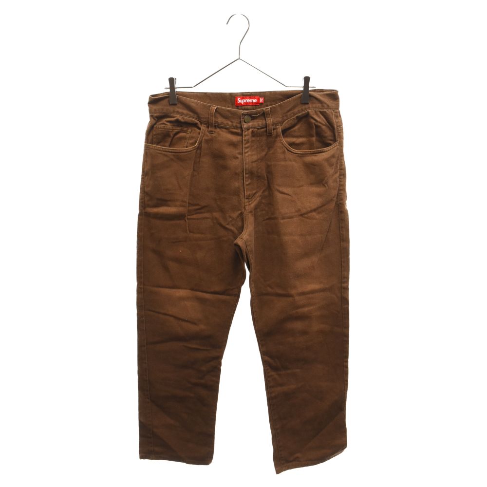 SUPREME (シュプリーム) コットンストレートパンツ ブラウン - メルカリ