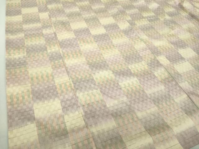 平和屋着物○上質な紬 背抜き仕立て 市松綾織 変わり市松 正絹 逸品