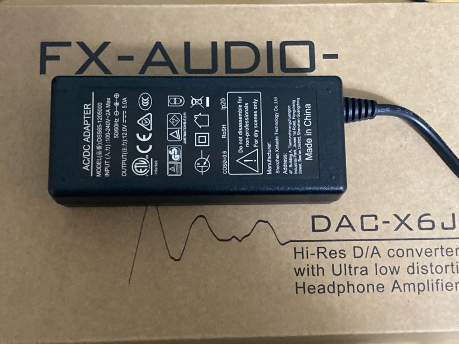 FX-AUDIO DAC-X6Jハイレゾ対応 電源アダプターUSBケーブル付き