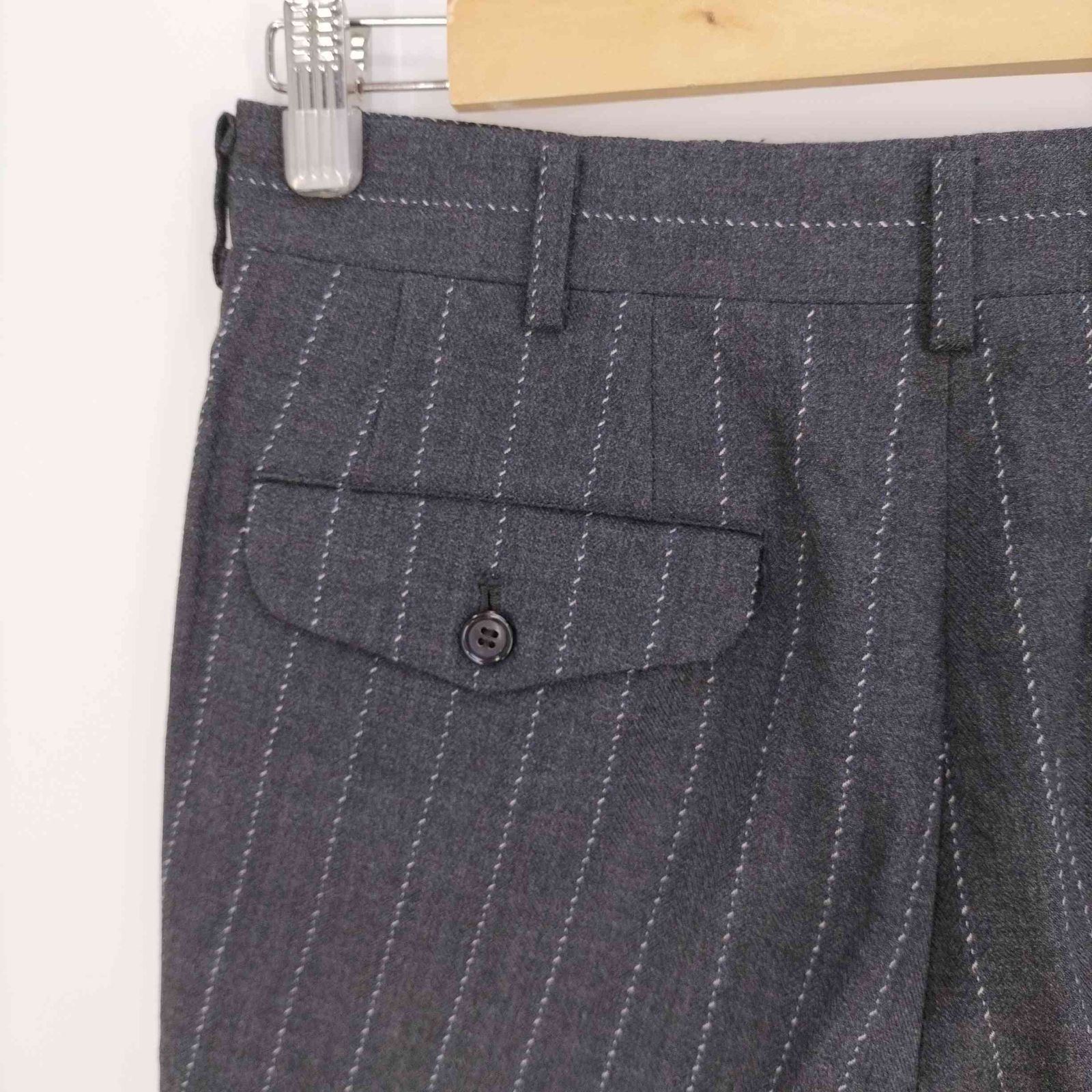 COMME des ギャルソン plus ウール ストライプ スラックス パンツ COMME des ギャルソン plus ウール ストライプ スラックス パンツ