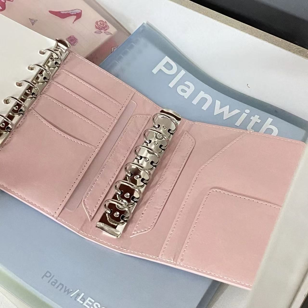 新品 大人気 ダブルリング A7 無地80枚 システム手帳 カバー