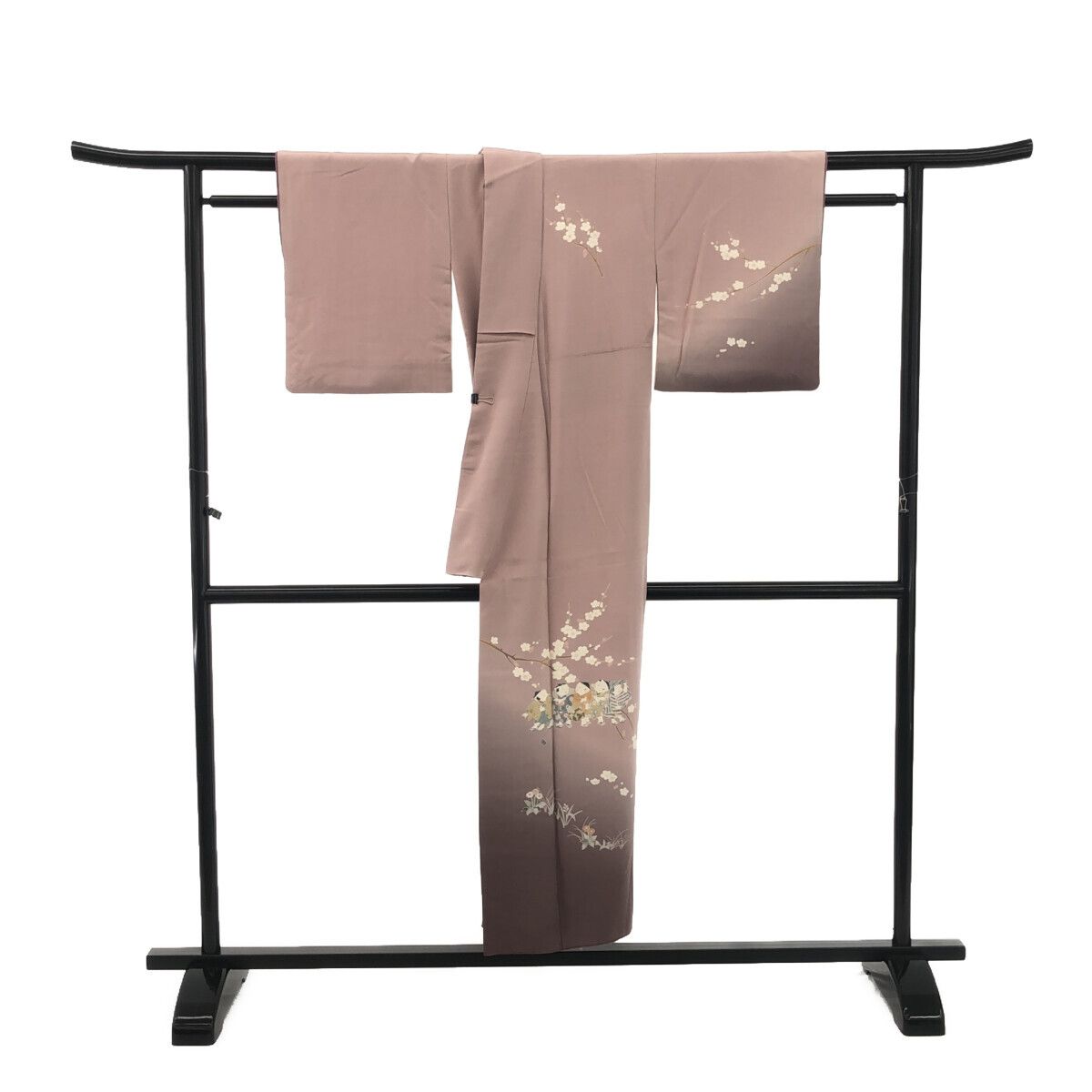 牛首紬 付下げ 石川県指定無形文化財上品な霧模様 裏柳色 しつけ糸 K