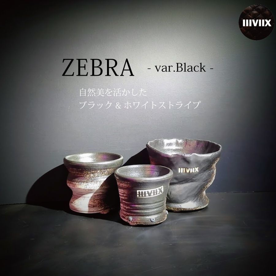 《現行モデル-2個セット-》  Mサイズ 『ZEBRA -Black- ゼブラブラック』 【ZB-M2_2108】 IIIVIIX イーヴィックス 陶器鉢 植木鉢 観葉植物 多肉植物 アガベ 塊根植物 グラキリス 亀甲竜 エケベリア ハオルチア