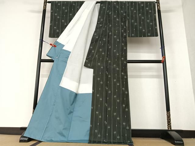 平和屋着物●上質な紬　飛鳥間道　さが美扱い　ロング丈　正絹　逸品　AAAY0040zg 平和屋着物○上質な紬 飛鳥間道 さが美扱い ロング丈 正絹 逸品