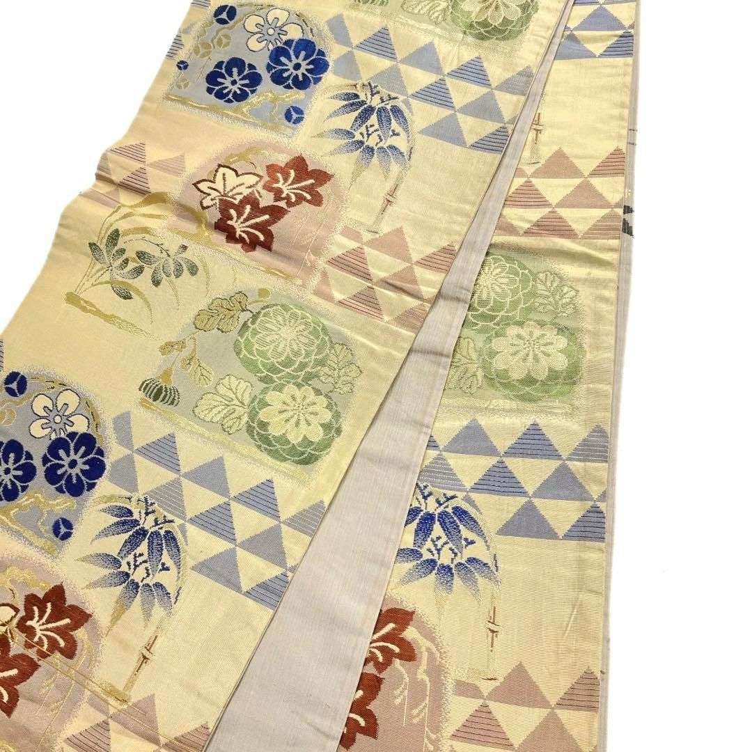 アンティーク 京袋帯 リバーシブル 菊 梅 楓 鱗 竹 着物 帯 014a アンティーク 京袋帯 リバーシブル 菊 梅 楓 鱗 竹 着物 帯 014a
