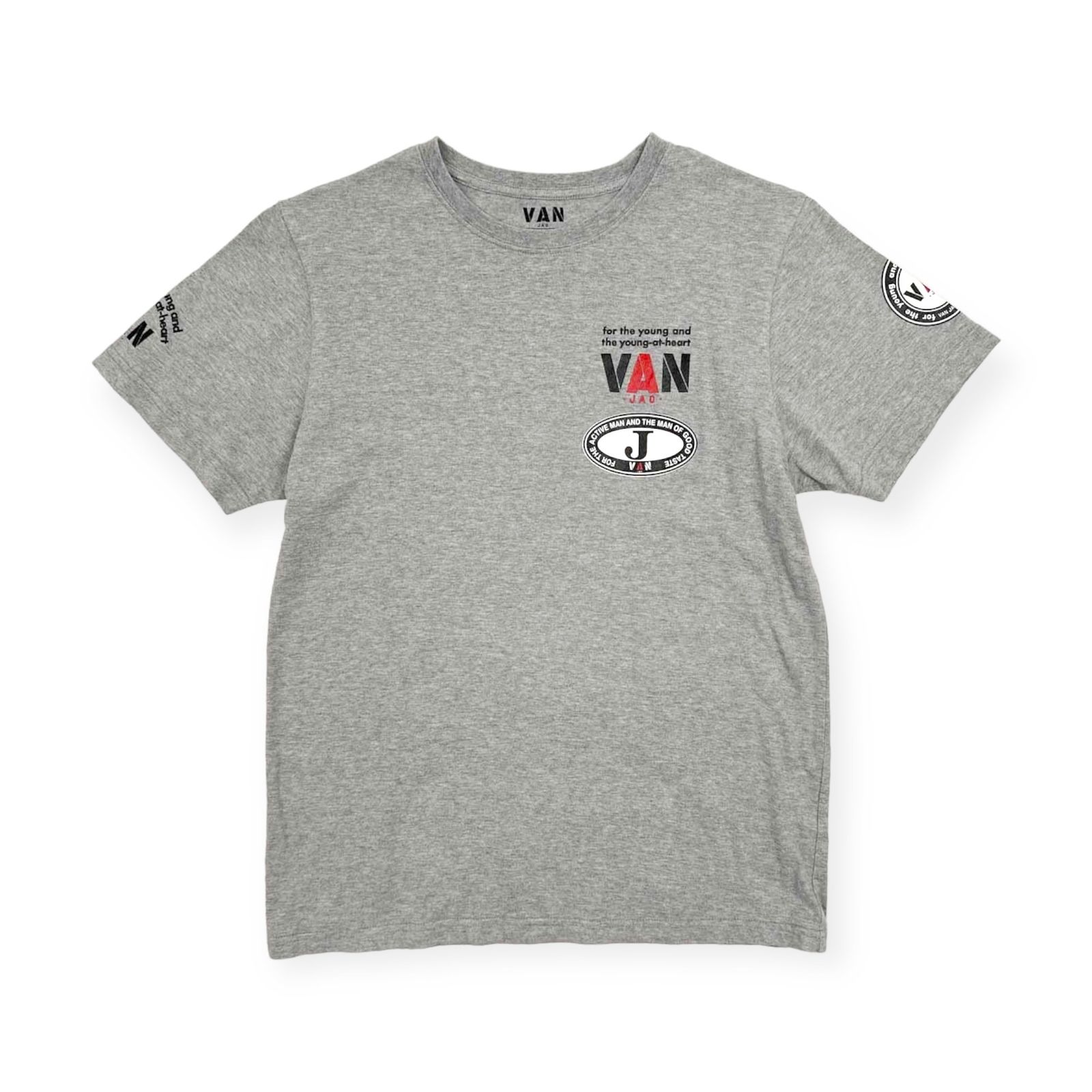 VAN JAC ヴァン ヂャケット ロゴプリント 半袖Tシャツ M/グレー - メルカリ