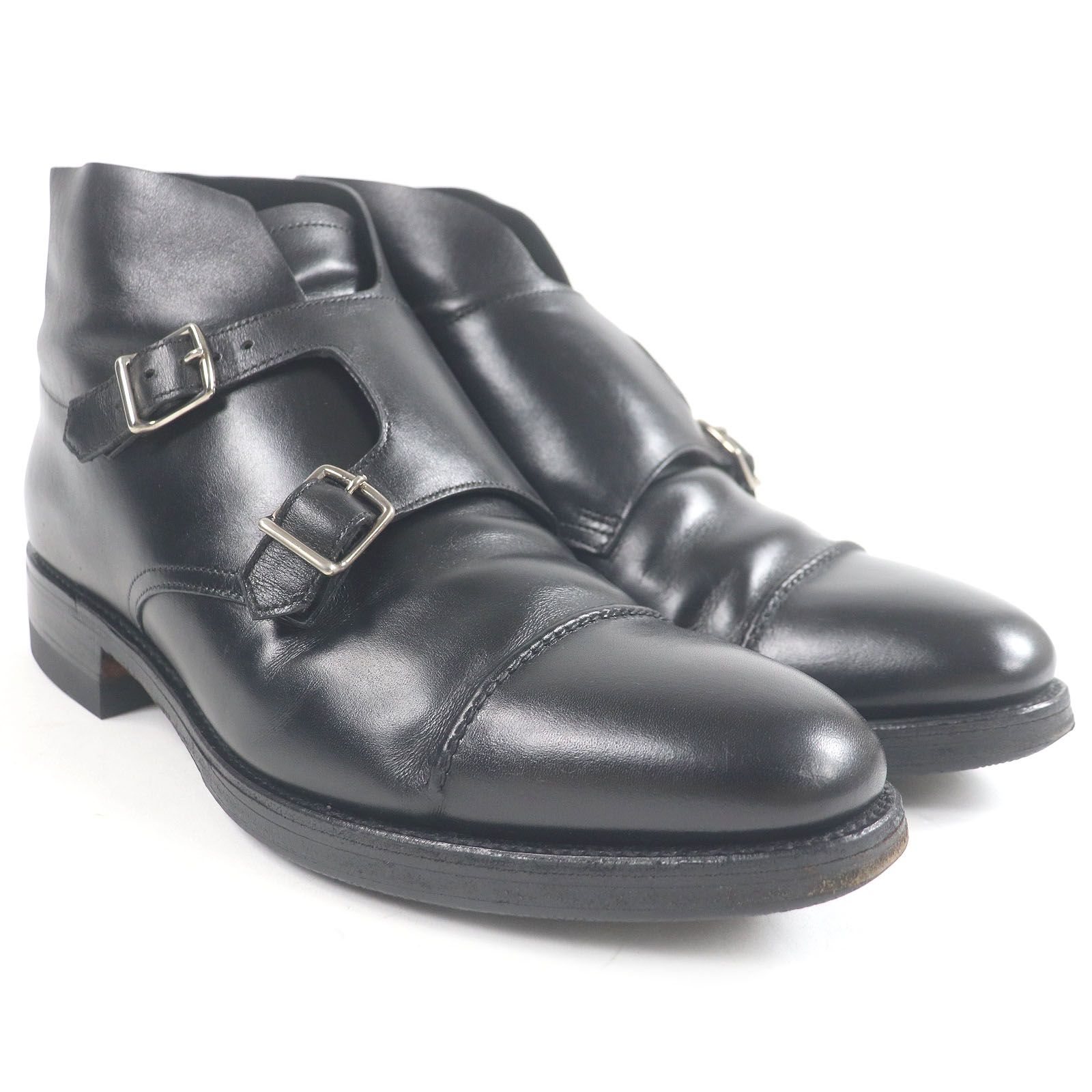 □John Lobb ジョンロブ WILLIAM II BOOT レザー ダブルモンクストラップ アンクルブーツ ブラック 27～28cm相当 イングランド製 メンズ