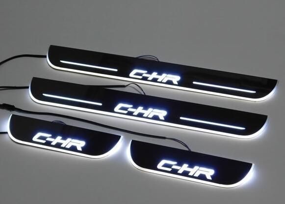 トヨタ CHR C-HR スカッフプレート 白色 ホワイト 流れる LED シーケンシャル アクリル 発光 電装 光る 内装 DIY トヨタ ZYX10 NGX50系