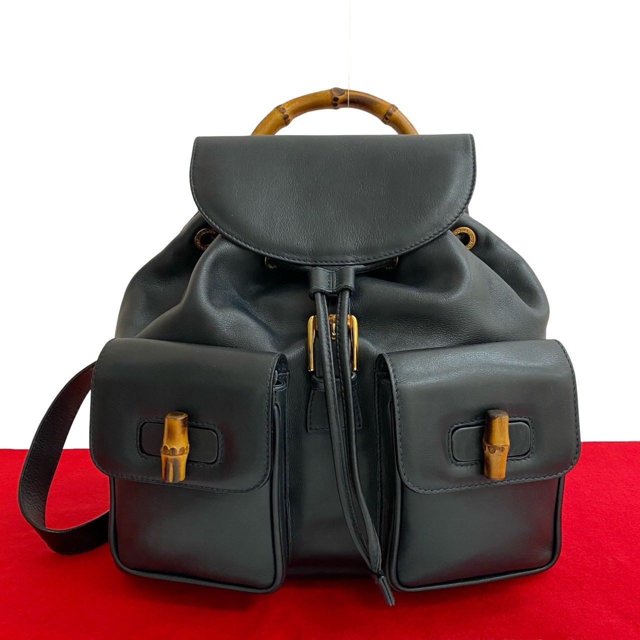 極 美品 GUCCI グッチ ヴィンテージ オールドグッチ レザー 本革