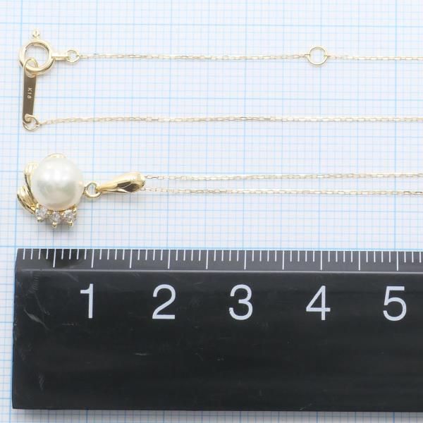 K18YG ネックレス パール ダイヤ 総重量約2.2g 約40cm - メルカリ