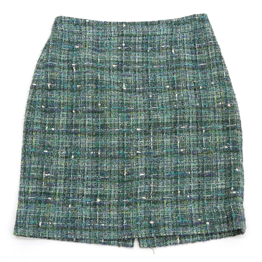 超 KATE SPADE ケイトスペード ツイード スカート 6 グリーン系 レディース 244124
