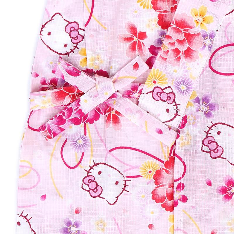 ハローキティ キッズ甚平 90cm さらさら 花 女の子 女児 子供 子ども キャラクター サンリオ sanrio 女の子 ハローキティ 90cm 0 キッズ シナモロール