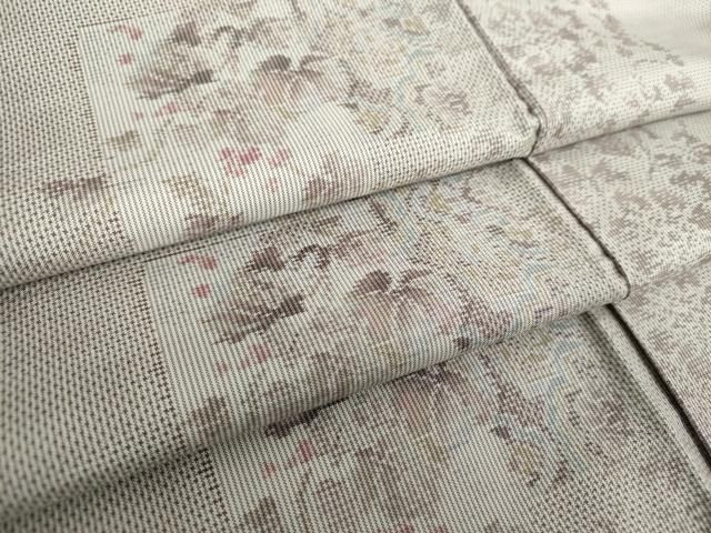 平和屋着物○都喜ヱ門 本場大島紬 7マルキ 総絣 色紙重ね葡萄蔦の葉花  