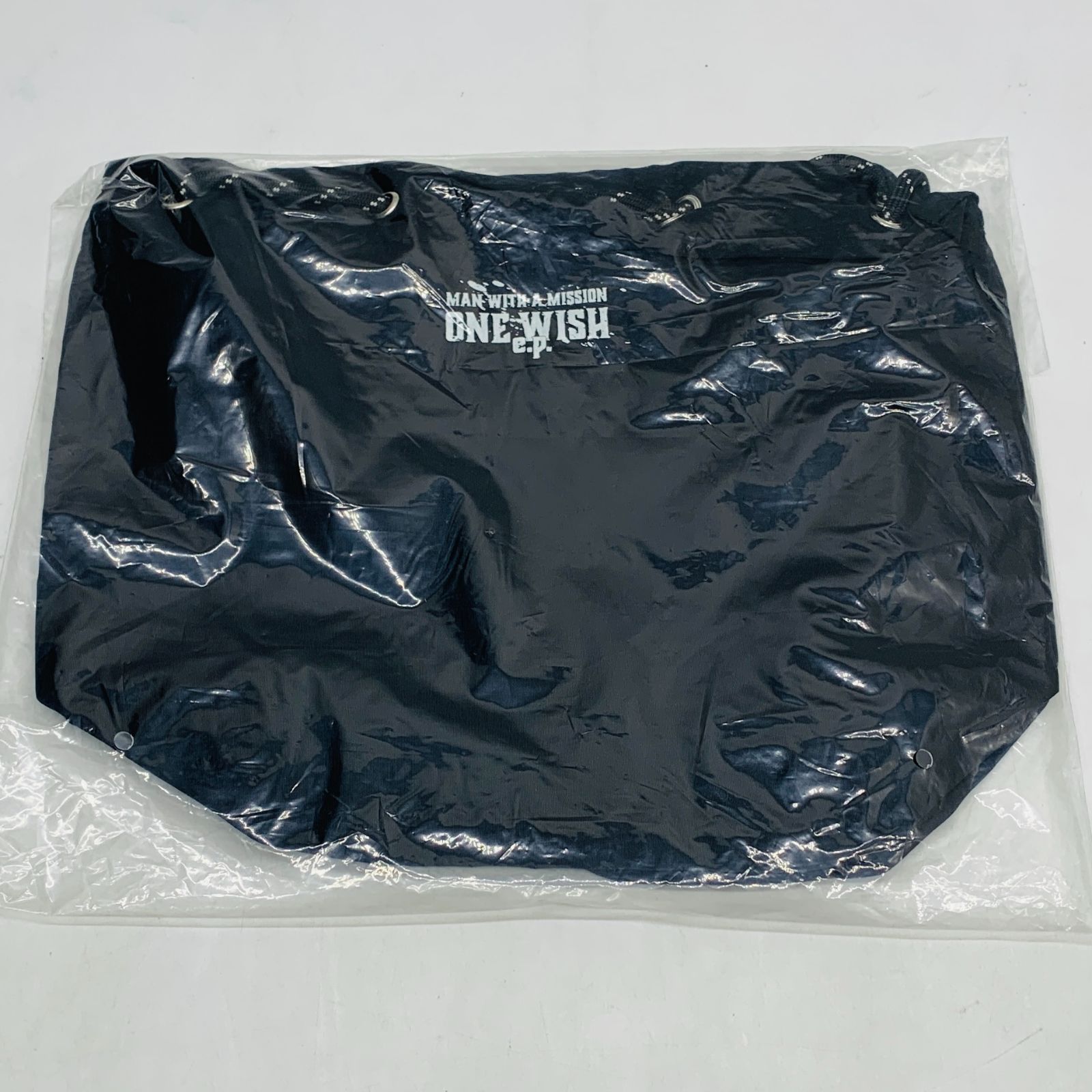 MAN WITH A MISSION バッグ　巾着 音楽グッズ未使用MAN WITH A MISSION（マンウィズアミッション）ONE WISH巾着バッグ ブラック