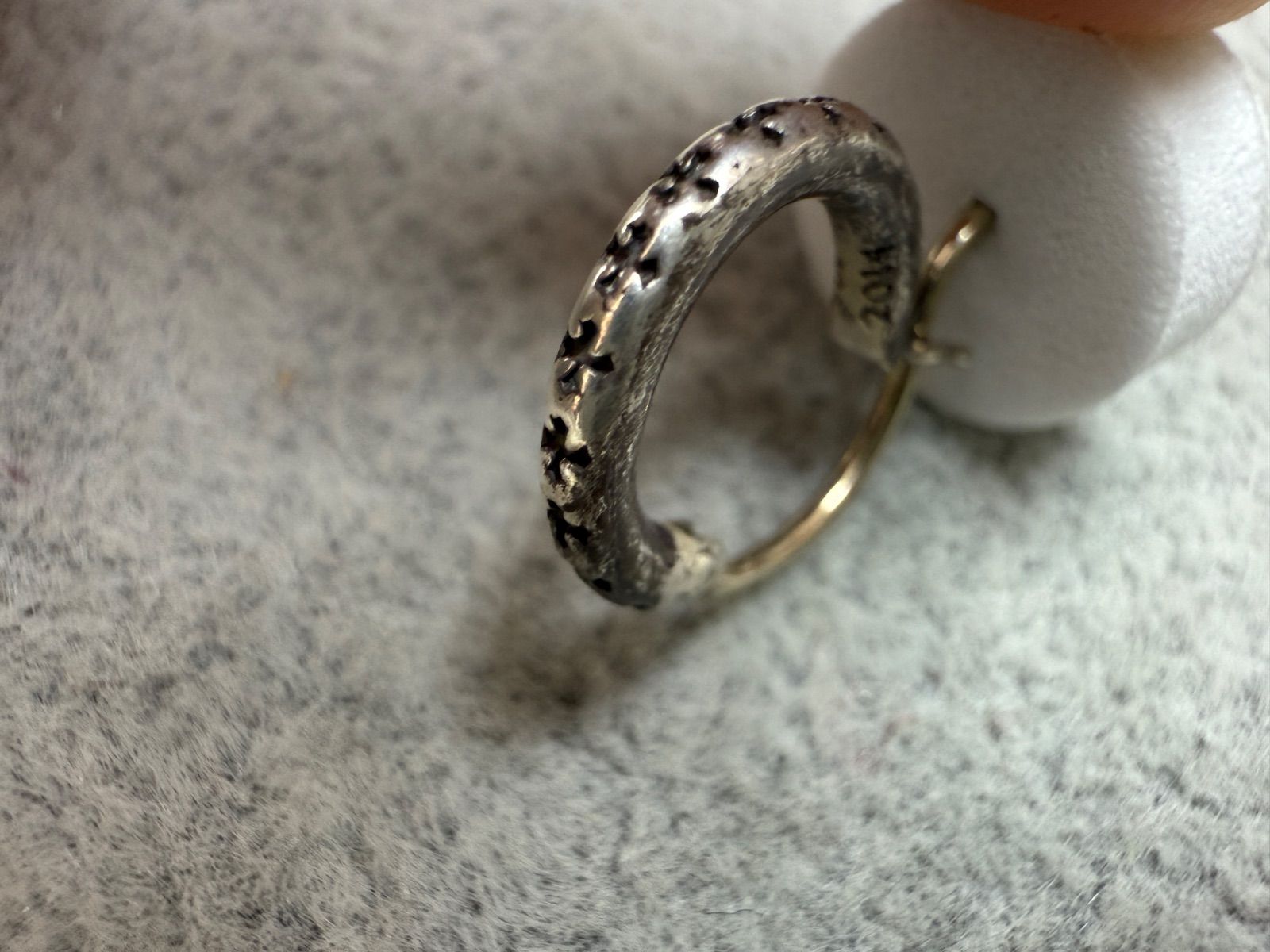 クロムハーツタイニースクロールフープピアス925 インボイス無修正有り