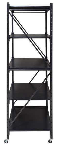 スチール製のラルドボルトレスシェルフ ハンマートーン仕上げ ４Ｄワイド W129×D60×H188.5cm キャスター付き No.685 アイボリー MARWIL-DEMENAGEMENTS_CH