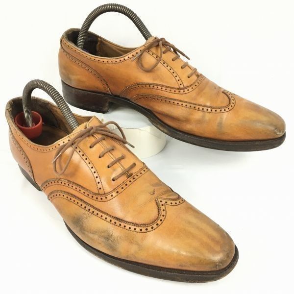 交換OK クロケット＆ジョーンズ 英国製|ドラモンド フルブローグ ウイングチップ|ビジネスシューズ size8.5E|27.0| 茶|BROWN メンズ 菅NO.WZA-424<sale>