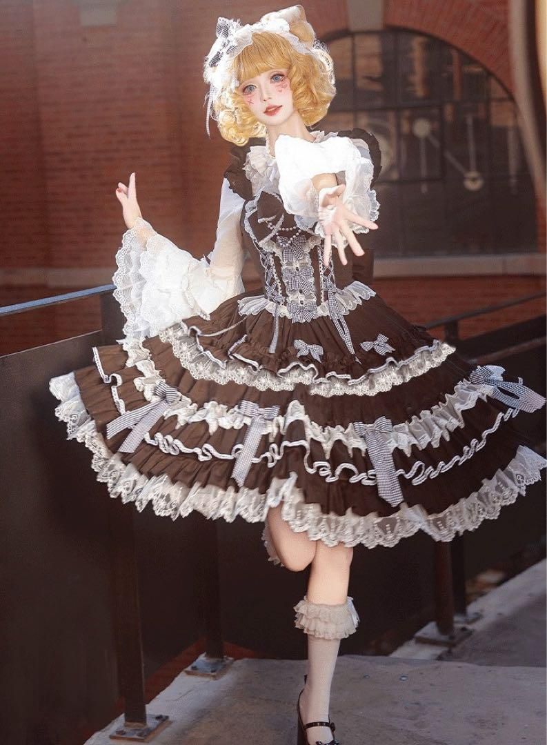 ロリータワンピース❤️ガーリーリボンたっぷりお出かけコーデ 新品未使用ロリータワンピース ガーリーリボンたっぷりお出かけ