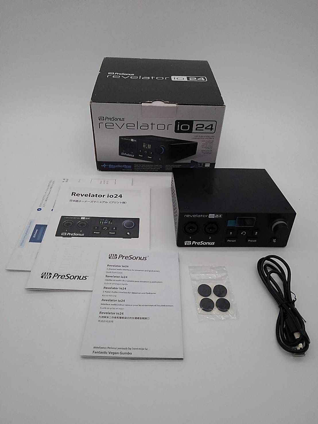 H№2483 PreSonus Revelator io24 オーディオ|MIDIインターフェース エフェクト|ミキサー|ループバックを統合 Studio One Artistバンドル