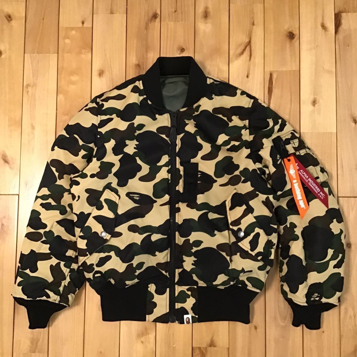 A BATHING APE ALPHA コラボ MA-1ジャケット Lサイズ希少 ALPHA