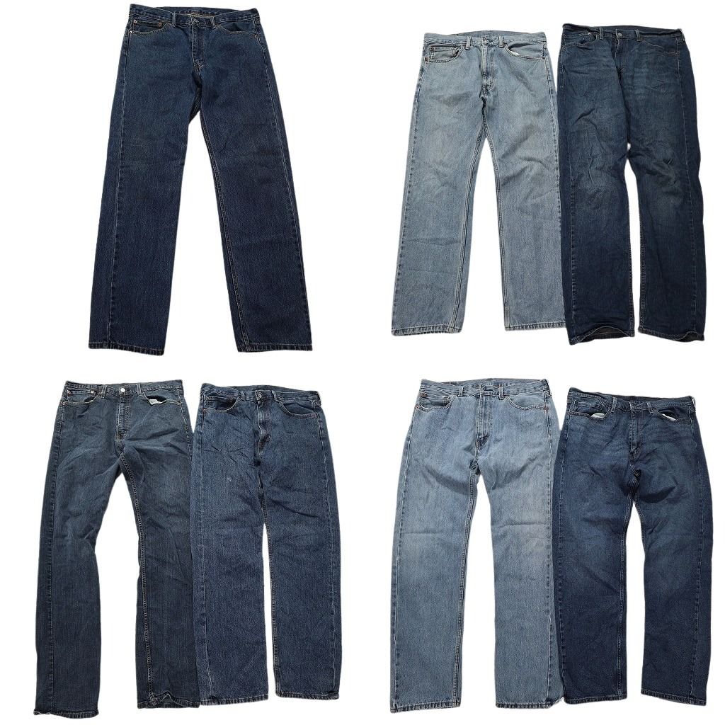 古着卸 リーバイス 505 デニム パンツ 7枚セット メンズ 38 |36 |35 インディゴブルー アメカジ フェード 古着 NB2356