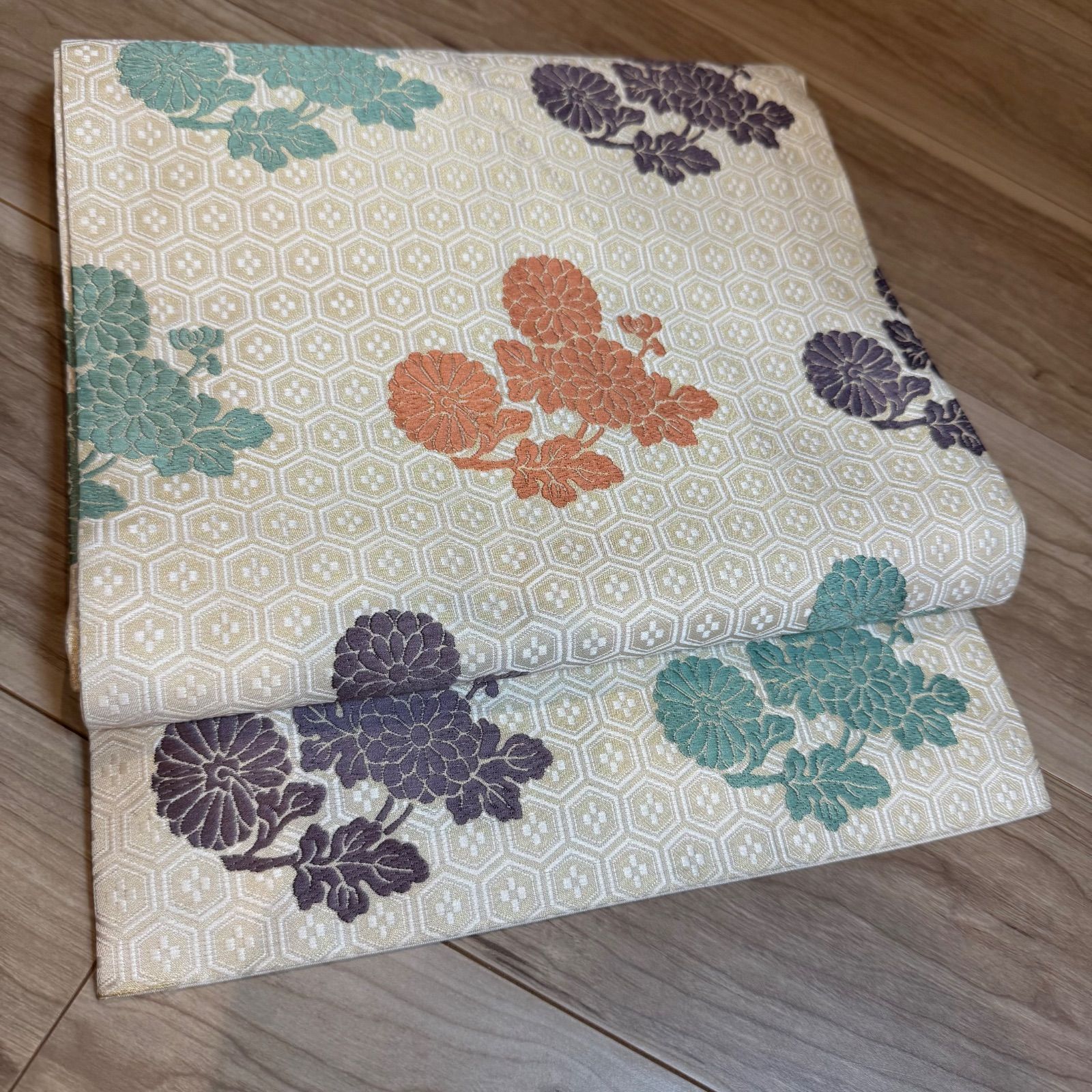 正絹 名古屋帯 人間国宝 有職織物 俵屋 喜多川平朗 三越 極上 逸品 美品