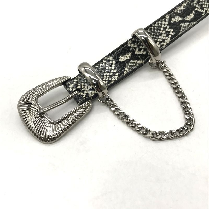 jieda パイソン柄　チェーンウエスタンベルト jieda パイソン柄 ベルト レザー チェーン ウエスタンベルト