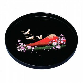 若兆 紀州盆 丸盆30cm 一富士二鶴三桜 YM-005