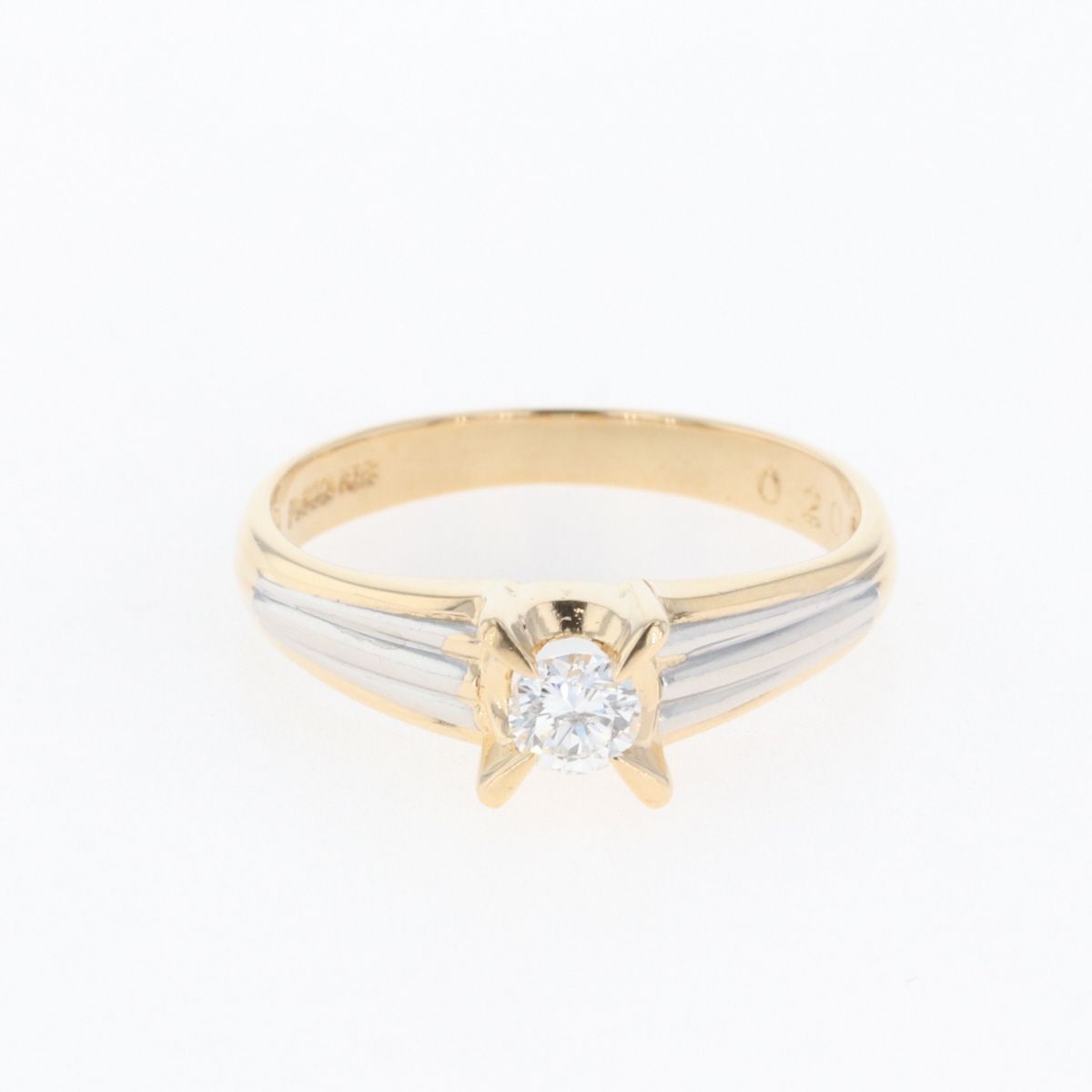 メレダイヤ デザインリング プラチナ K18 イエローゴールド 指輪 