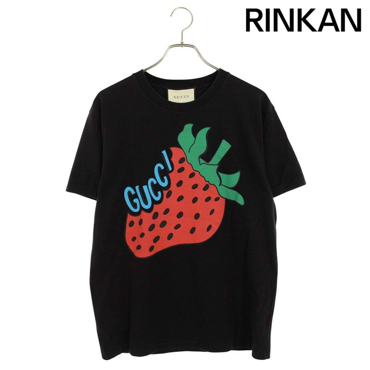 GUCCI - GUCCI グッチ 19SS ストロベリー Tシャツ 黒 グッチ 19SS 565806 XJA1N ストロベリープリントTシャツ メンズ
