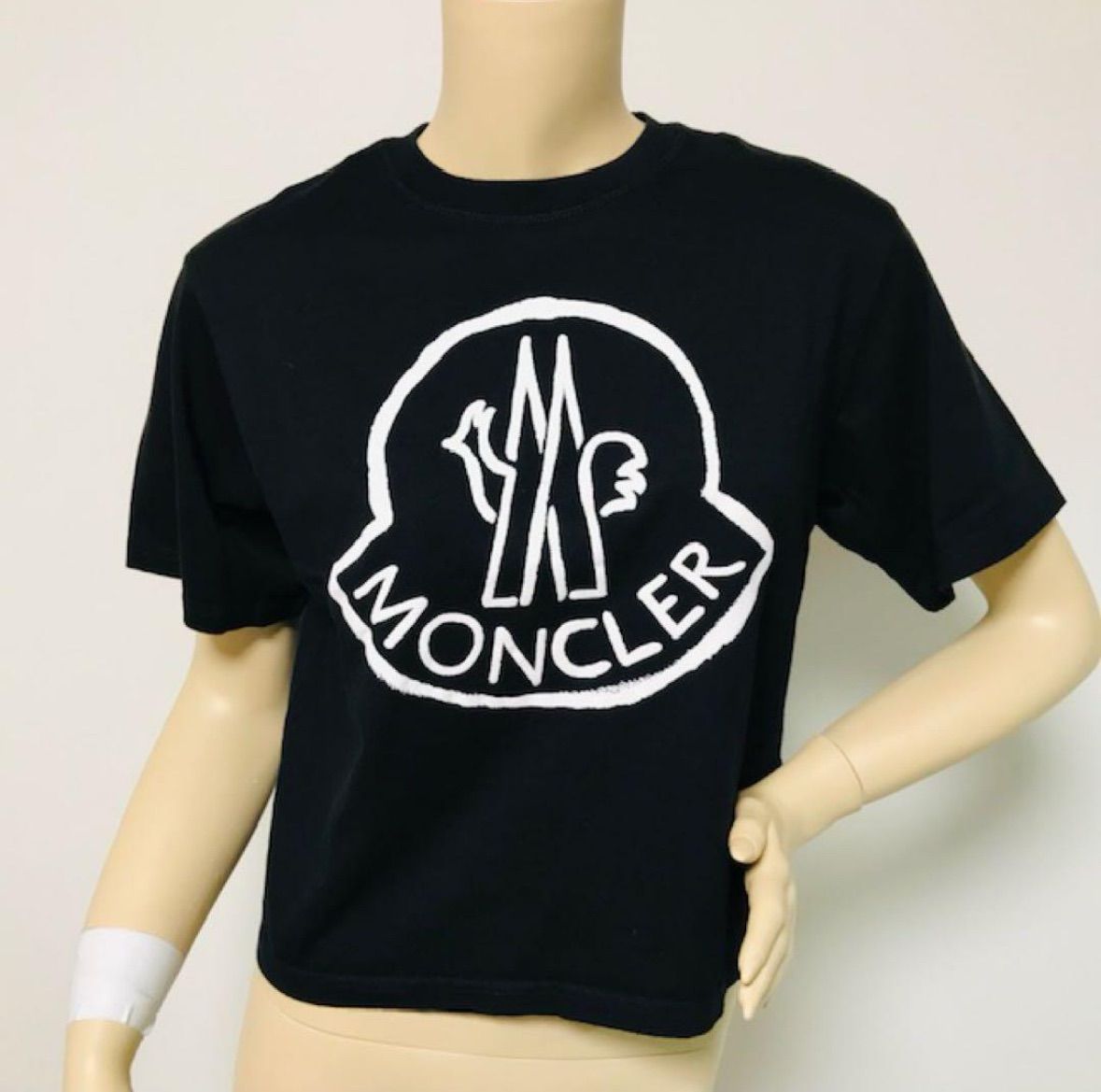 MONCLER ペイント Tシャツ MONCLER モンクレール 20年 国内正規 ブラック ロゴ ペイント T