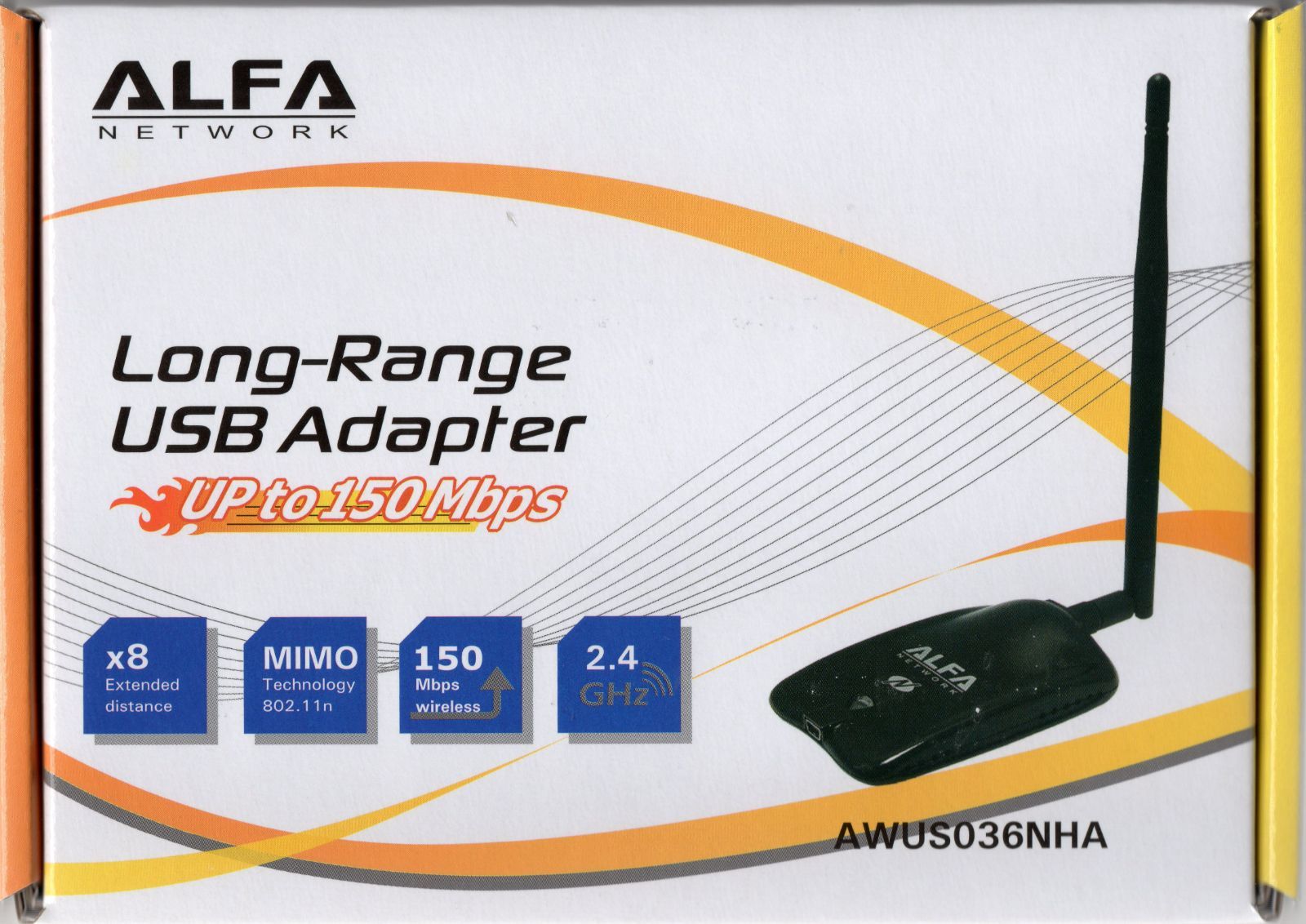 ALFA AWUS036NHA無線LAN USBアダプター Atheros AR9271 11/b/g/n Windowds Kali Linux  対応【匿名配送】ALFA NETWORK