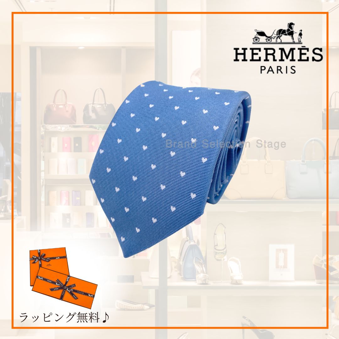 新品】エルメス HERMES ネクタイ ヘヴィシルクタイ シルクタイ 7