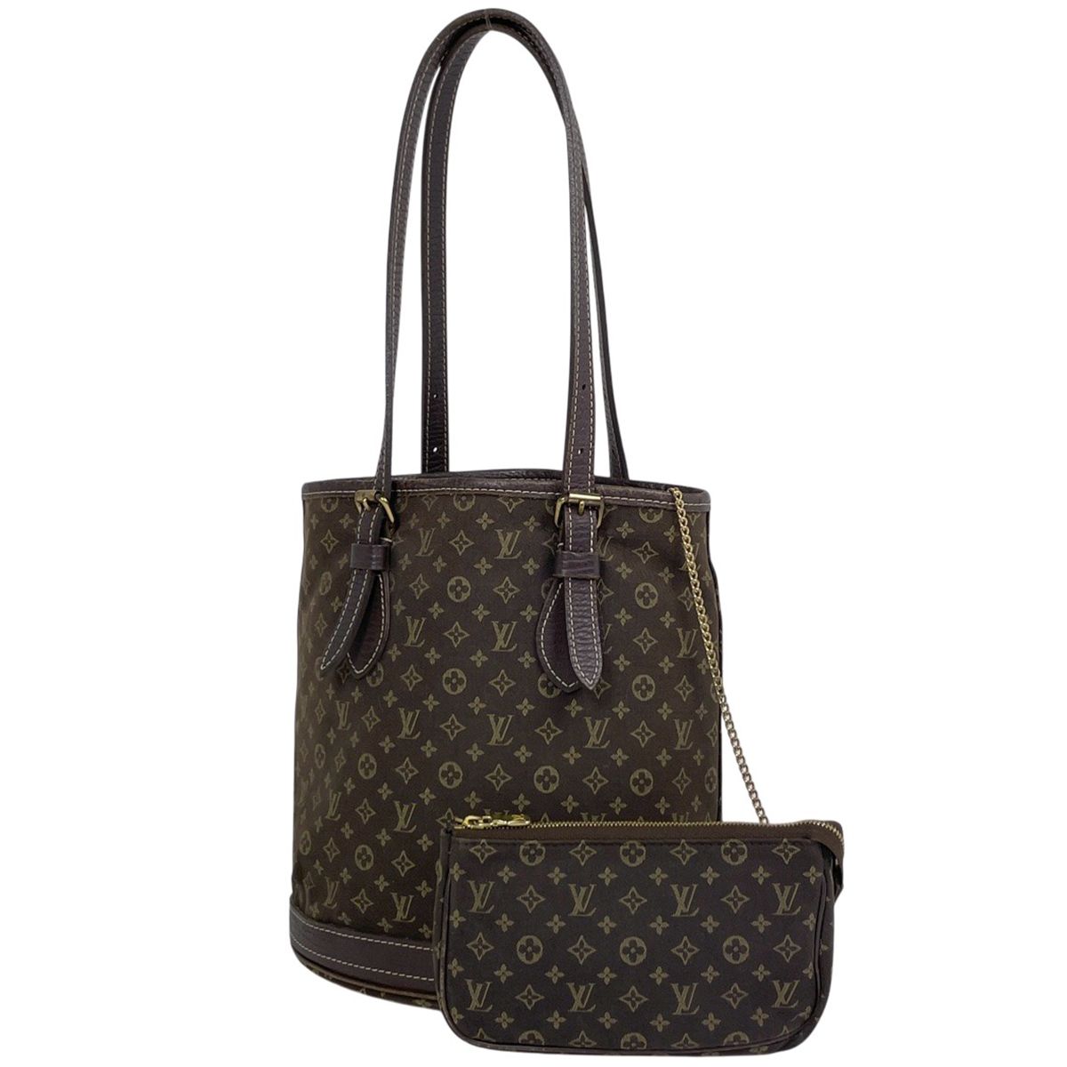 ルイ ヴィトン Louis Vuitton バケット PM ショルダーバッグ バケツ型 トートバッグ モノグラムミニラン エベヌ ブラウン M95226 レディース