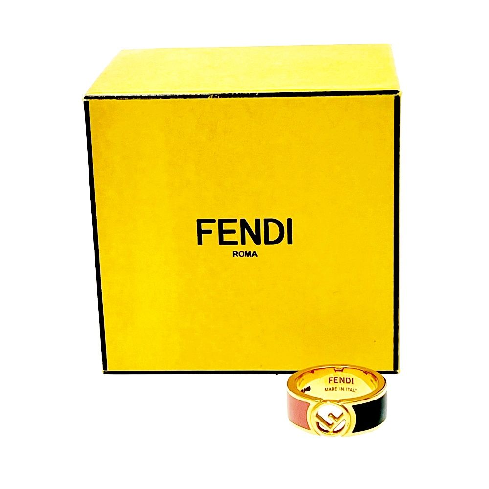 中古】【箱付き】 FENDI フェンディ GP エフイズ ロゴ リング ゴールド