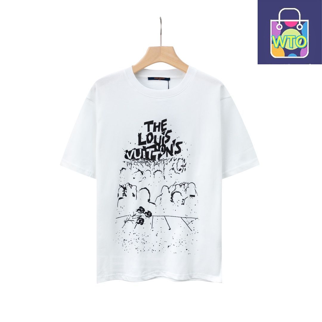 コンサートプリント ユニセックス コットンTシャツ -WT0輸入