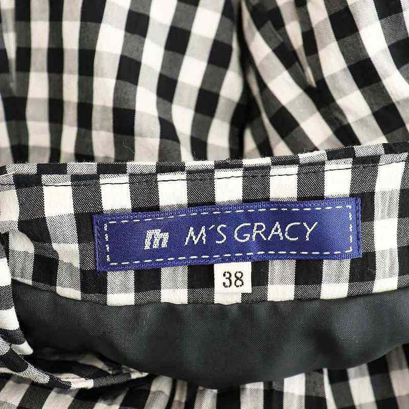 28エムズグレイシー セットアップ　トップス新品38サイズ エムズグレイシー M'S GRACY セットアップ ギンガムチェック