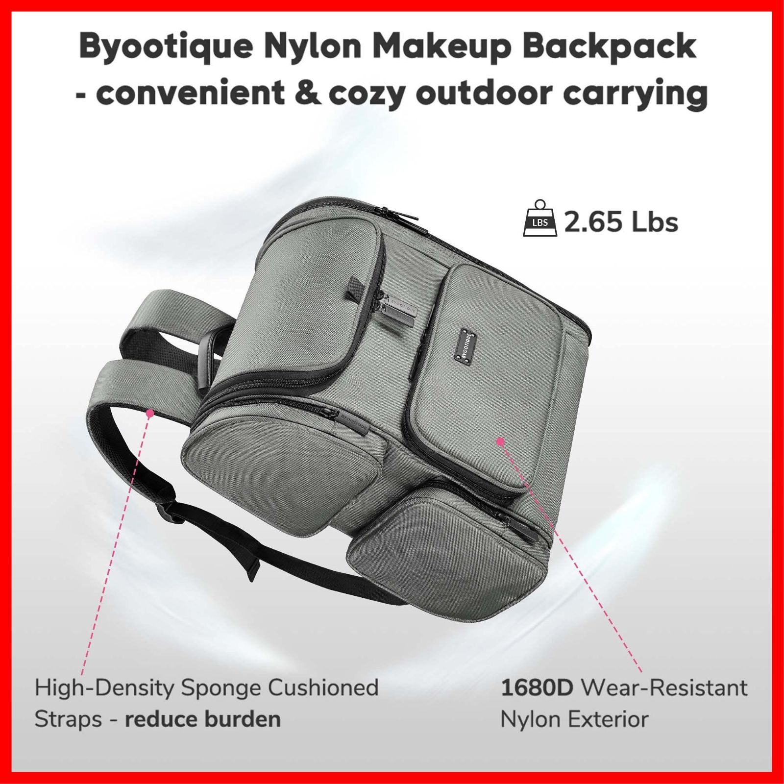 TNTOKU メイクボックス 化粧品収納バック 化粧ポーチ グレー TNTOKU