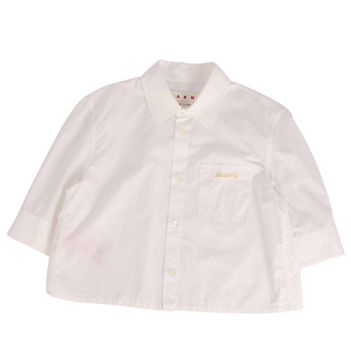 極美品 マルニ MARNI 2023SS シャツ ブラウス クロップド ショート 