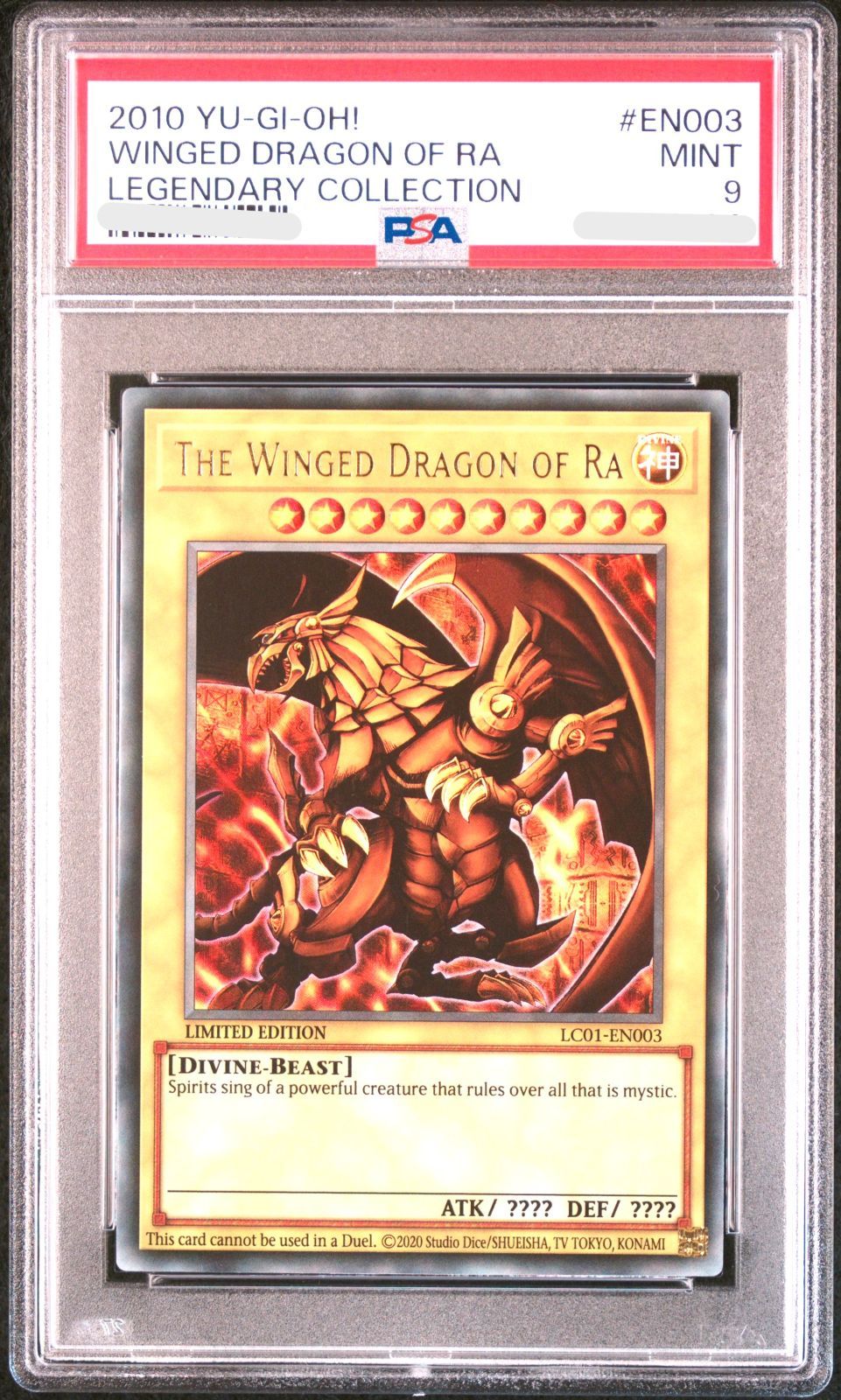 鑑定PSA9】2010 遊戯王 The Winged Dragon of Ra ラーの翼神竜 LIMITED