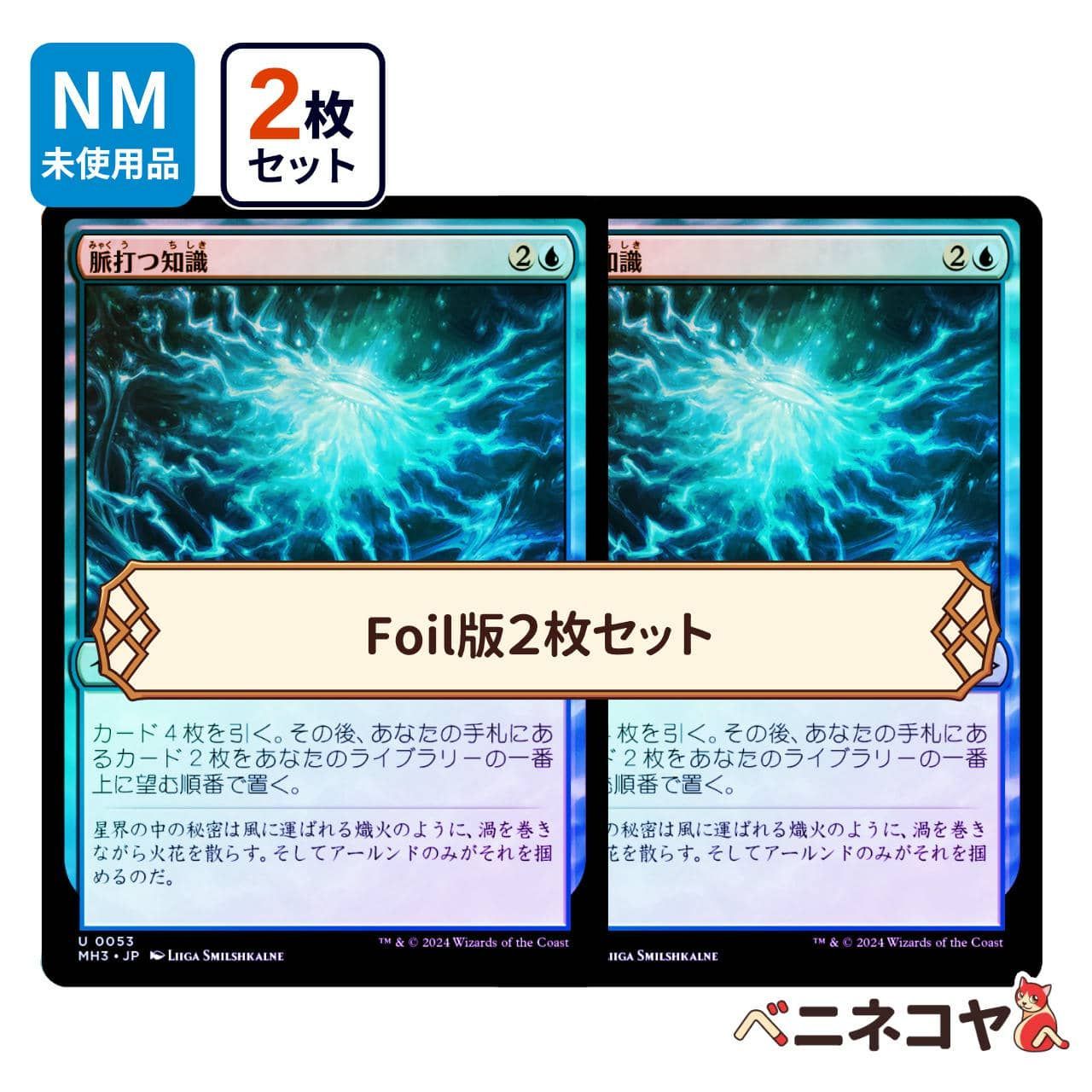 【MH3】【Foil】脈打つ知識2枚セット[JP][青]