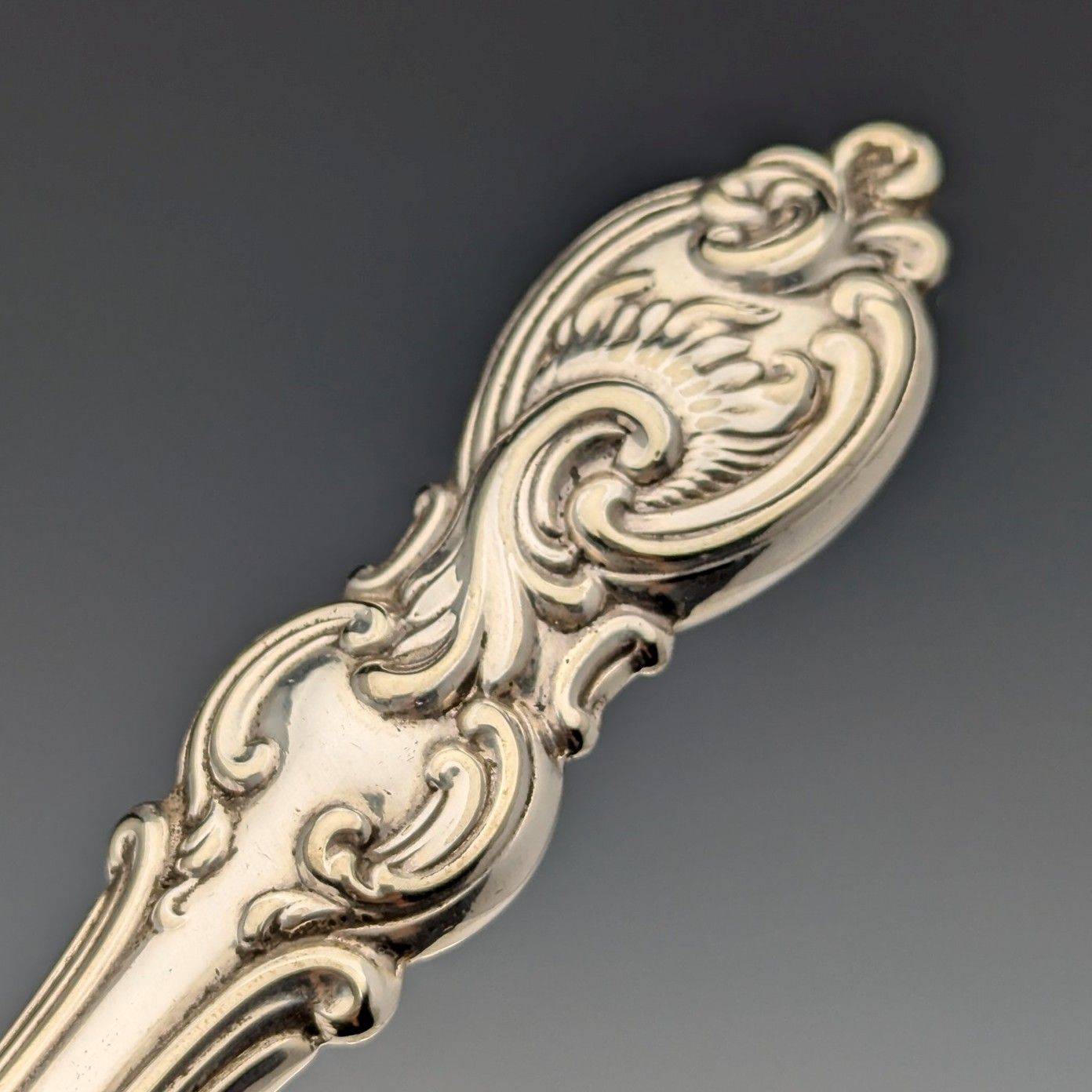 1882年 英国アンティーク シルバープレート カトラリー6ペアセット 彫刻ブレード Elkington 1882年 英国アンティーク シルバープレート カトラリー6ペア