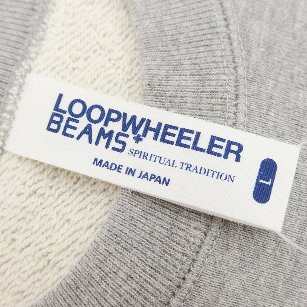 ループウィラー LOOPWHEELER × BEAMS PLUS コットン クルーネック スウェット ライトグレー【サイズL】【メンズ】カラーライトグレー