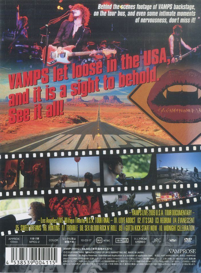 DVD1枚 / VAMPS(ヴァンプス・HYDE・ラルクアンシエル) / Live 2009 U.S.A. (2010年・XNVP-00012) /  G00021795 - メルカリ